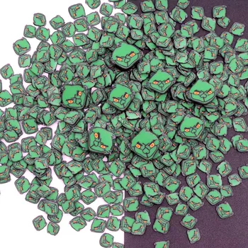 500 г резена полимерна глина във формата на зелената главата призрак за пълнител слуз, карти за щипки за коса, аксесоари от ръчно изработени материали