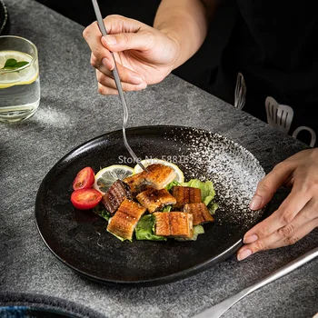 Японски съдове за готвене Персонални креативна керамична ретро Прибори Нередовни ястия Малка кухненска Посуда Домакински Съдове