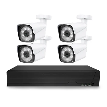 WESECUU Outdoor 5MP 4CH Security Set 4K AHD DVR Kit Камера за видеонаблюдение с 4-Канална система за видеонаблюдение ВИДЕОНАБЛЮДЕНИЕ