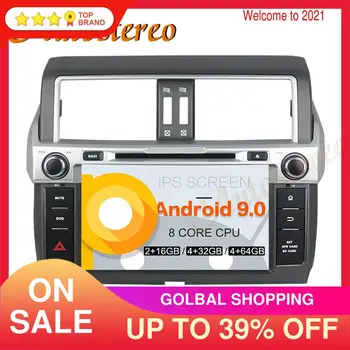 Android 9 Восьмиядерный Мултимедиен Плеър Кола DVD Плейър GPS Навигация За Toyota Land Cruiser 150 PRADO 2014 + Автомагнитола Главното Устройство