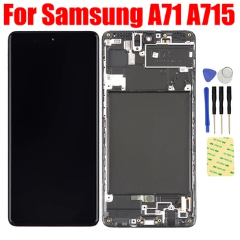 За Samsung Galaxy A71 A715 A715F A715W A715X Модул LCD Монитор и Сензорен екран Дигитайзер, Тъчпад монтаж на Рамката
