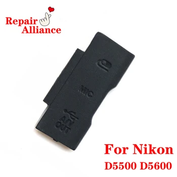Оригинална черна капачка за USB-микрофон, A /V Out, гумена замяна ремонт на детайли за Nikon D5500 D5600 SLR