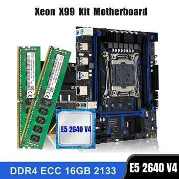 Комбиниран комплект дънната платка Kllisre X99 LGA 2011-3 Xeon E5 2640 V4 CPU DDR4 16 GB (2 ЕЛЕМЕНТА 8G) 2133 Mhz ECC памет