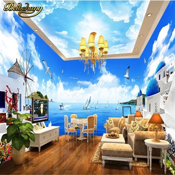 beibehang Средиземноморско пространство, продават, фон за дома, 3D и стенни тапети за хола, фотообои, тапети за стени, подове 3d