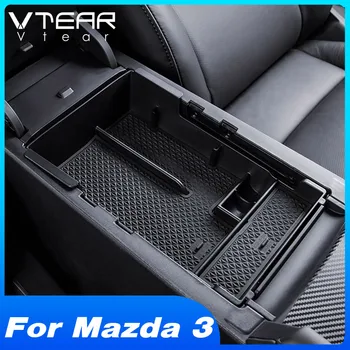 Vtear за Mazda 3 2022-2019 Аксесоари Авто централен подлакътник Кутия за съхранение на Контейнера Органайзер за централната Конзола тава Интериорен продукт