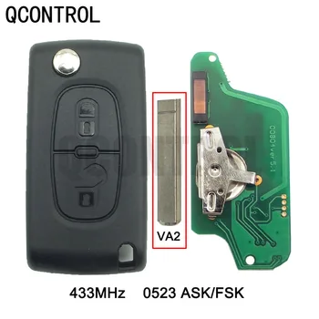 QCONTROL Ключ Дистанционно Управление на автомобил за CITROEN C2 C3 C4 C5 Picasso, Berlingo Alarm CE0523 ASK/FSK, 2 Бутона VA2