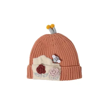 Сладко детска шапка за есен-зима, вязаная детска шапчица-капор за момичета и момчета, мека топла детска шапчица-бини, аксесоари за деца от 1-3 години