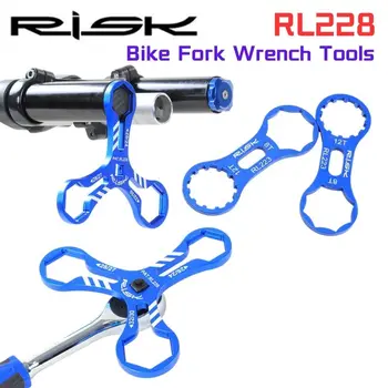 RISK RL228 Велосипедна Вилка Гаечен Ключ Инструменти 6 в 1 Велосипедна Вилка Гаечен Ключ за монтаж/Оттегляне на Поправка на Инструмента 24/26/27/28/30/32 мм, Y-тип