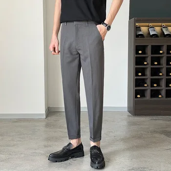Маркови Официални Панталони TFETTERS за Мъже, Корейски Модни Обикновена Ежедневни Мъжки Модел, Панталони, Бизнес Ежедневието на Обикновените Костюмные Панталони с дължина до Глезена