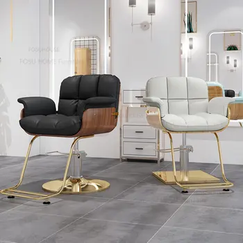 Скандинавските фризьорски стол Проста фризьорски салон Специален стол за салон за красота Подемни стол от неръждаема стомана Въртящи се столове салонные