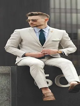 Комплект от 2 теми, Модерен оборудвана костюм 2020 г. с изрезки на лацканах, Съвременен дизайн палто и панталони, Мъжки костюми, Костюм Размер Плюс (яке + Панталон + вратовръзка)