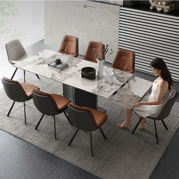 Модерен лек кухненската маса и стол от серията luxury, разход на мрамор сгъваема маса за хранене, мебели по поръчка