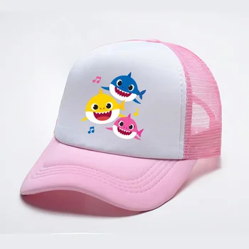 Лятна детска шапка с анимационни акула, шапка за момичета и момчета, Регулируеми Бейзболни шапки с букви, Детски шапки, бейзболна шапка в стил хип-хоп, солнцезащитная шапка