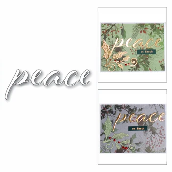 New Коледа Peace Art Words Мухъл Занаятите 2020 Щанци за Рязане на Метал за DIY Scrapbooking и Производство на пощенски Картички Декор Преге Без Печати