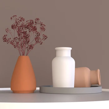 Силиконова форма за бетон, вази Прост европейски дизайн Гипсово-циментова ваза за цветя Форми за Украса на дома