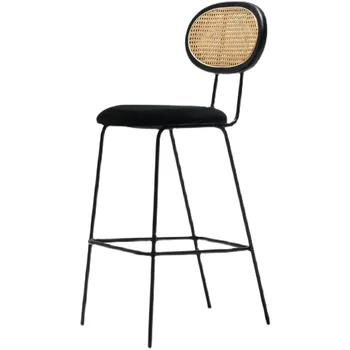 Столове за дневна от ратан, висок бар в скандинавски стил, модерен стол с опора за гърба, единично минималистичная мебели Saddie Da Soggiorno