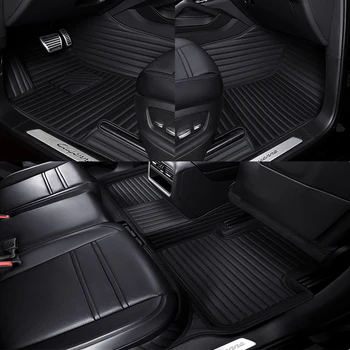Автомобилни Постелки от изкуствена кожа по поръчка за Peugeot 408 2014-2022 г. Детайли на интериора автоаксесоари Килим