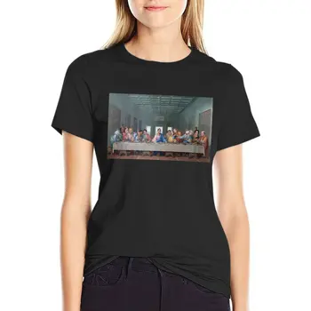 Тениска The Last Supper Office Edition, корейското модно рокля-риза за жени с шарени