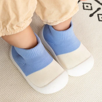 Детски обувки, пролетни нескользящие дишащи чорапи за новородено в яслата с гумени подметки, меки чорапи за първите разходки за деца, момичета и момчета