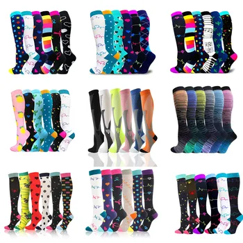 Компресия чорапи с няколко чифта от най-високо качество за спортисти, медицински сестри, при болки в телета, разширени вени, Чорапи за мъже и жени За спорт на открито