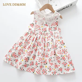 Рокли LOVE DD & MM за момичета, лятна скъпа детски памучен лейси облекло принцеса трапецовидна форма за рожден ден, бутикови дрехи за бебета