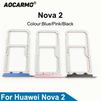 Aocarmo за Huawei Nova 2 притежателят на SD microSD тава за Nano Sim карта Дубликат част