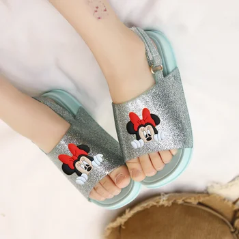 Детски дрехи Disney с Мики Маус за момчета и момичета, нескользящая меки обувки, летни сандали, плажни обувки, сандали и чехли