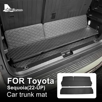 Кожена подложка за багажника за кола за Toyota Sequoia 8 Seat 2022 2023, аксесоари за вътрешна защита, подложка за полагане на автомобила