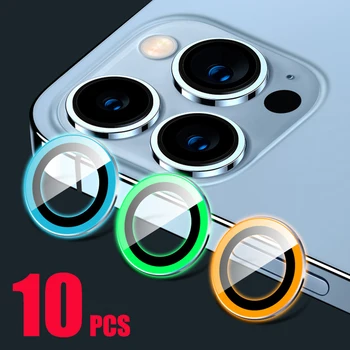 10шт Нажежен обектива на Камерата, Светлинен протектор на Екрана, Защитно Задната Филм от закалено Стъкло за iPhone 14 Pro Max 13 Mini 12 11