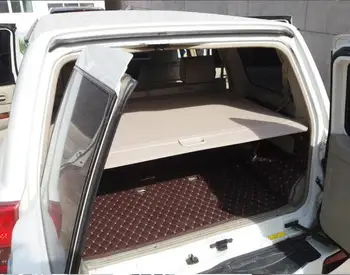 Висококачествен Защитен екран на задния багажник, защитен екран за поверителност, товарен калъф за Nissan Patrol Y61 1998-2009 (черен/бежов)