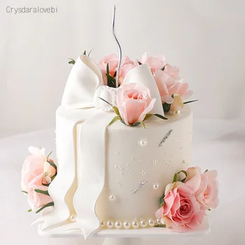 Модел на тортата Розово Имитационный проба Цвете Модел торта за рождения ден на Пластмасови Торти Проба оформяне на витрини на магазина Шаблон Не избледнява