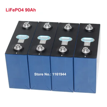 4 бр./лот, 3,2 V 90Ah, жизнен цикъл на призматической клетки LiFePO4 2500 пъти, 3C освобождаване от отговорност за акумулаторни батерии 12V 90Ah