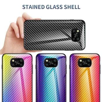 Калъф От закалено Стъкло, изработени от въглеродни Влакна За Huawei P Smart 2020 Y6P Y5P 9X P40 P30 P20 Капитан 20 30 Pro, цветни градиентный Калъф За вашия телефон