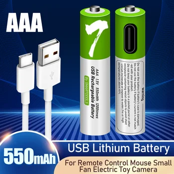 1,5 550 mah AAA 10440 USB Акумулаторна Литиево-йонна Батерия С USB-Кабел За Зареждане на Играчки, Дистанционно Управление с Безжична Мишка с USB Батерията