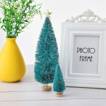 12 предмети, украси за плота под формата на мини елхи, Малко Коледно Дърво, зелено мини-дърво, Декорации за прозорци, направени със собствените си ръце, Коледна украса