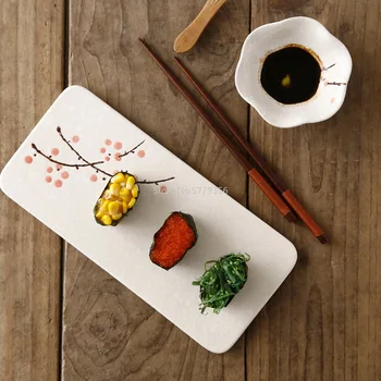 Чиния за суши в японски стил, Висококачествени керамични Подглазурная Чиния за торта, Плодови чиния, Плоска чиния, за да се суши в ресторанта, Чиния за студени ястия