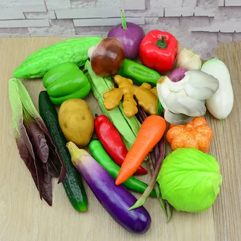 1 бр. Имитация на зеленчуци Зелен PVC Материалът е фалшив модел зеленчуци Детски ролеви игри кухненски играчки, изкуствени продукти за домашен декор