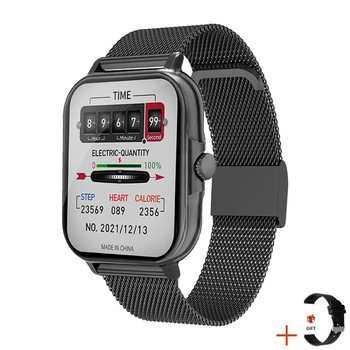 Смарт часовници 2023 Мъжки Женски Смарт Часовник С 1,81-инчов Екран, Потребителски Набор от Bluetooth-Разговор, Честота на Сърдечните Съкращения, Метални Фитнес-Часовник С Двойно Stap