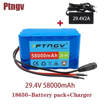 24V 58Ah 7s3p 18650 батерия литиева батерия 24v 58000mAh електрически велосипед, мотопед електрически литиево-йонна батерия + зарядно устройство 2A