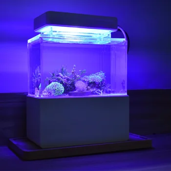 Сини коралови led светлини, аксесоари за аквариум, синьо led осветление, лампа за аквариум, мини-пластмасов цилиндър за аквариум, специален