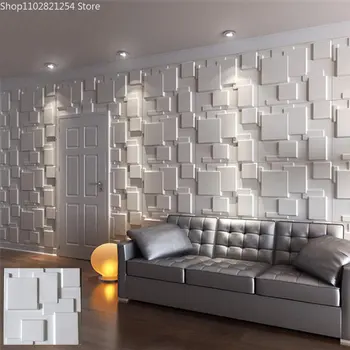 3D Стикер на стеновую панел Таван панел Пластмасова форма За плочки Панелна Форма на Мазилка на Стена Каменна стена Художествена Декоративна пластмасова форма на 30 см