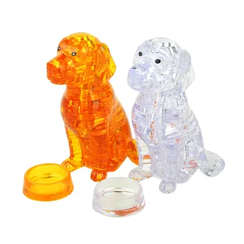 3d crystal пъзел Сладко модел куче Сам притурка строителна играчка за подарък, детски играчки детски образователни играчки, образователни игри за деца 장난감