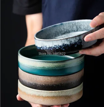 Креативна керамична купа за дома 4,5-инчов купички за ориз, 8-инчов купа за супа, керамични съдове, чаши за рамена за кухненски принадлежности