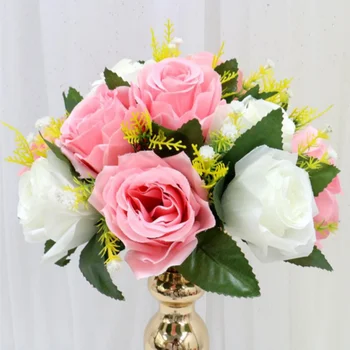 Букет от рози, бальная споразумение, украса от олово, централна детайл, имитация на цвете, централна детайл за сватбата