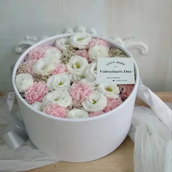 кръгли картонени кутии с цветя 20 см, могат да се настанят кофа, за опаковане на Подаръци, подарък кутия за парти, моноблок, кутия за съхранение на сватбени подаръци