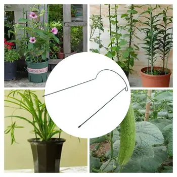 Силна стълб за растенията, 8 полукръгли метални опори на градинските растения, Зелено пръстен за подкрепа на градински растения, Рамка за градината