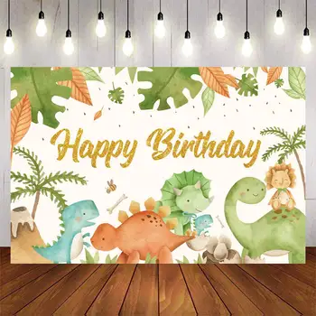 Прибори за еднократна употреба с динозавром, украса за парти в чест на рождения ден на динозавъра, Детски момче, на 1-ви рожден Ден, сафари в джунглата, Интериор за детската душа
