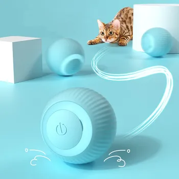 Електрически Играчки за котки с топката, Автоматични търкаля умни играчки за котки, интерактивни за обучение на котки, Самодвижущиеся играчка за коте за игри на закрито