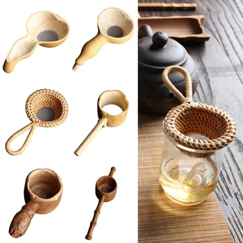Нови супени ситечки от бамбук, ратан, фуния за чаени листа във формата на тикви за украса от чаено маса, аксесоари за чайна церемония