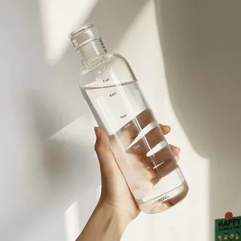 Нова пластмасова бутилка за вода обем 500/750 мл, креативна запечатани бутилка за напитки с голям капацитет, спортна бутилка за вода